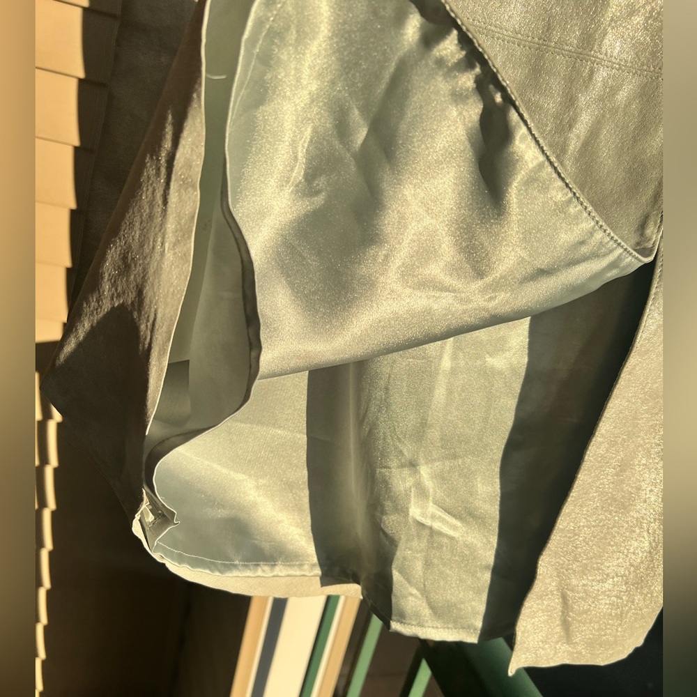 🆕Jane Doe Collection 💯Genuine Leather Light Green Pencil Skirt Midi Split Size M - Picture 9 of 13